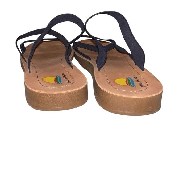 Maui Island Navy Blue 3 Strap Banded Sandals Flat Comfortable Summer Spring - Picture 3 of 7